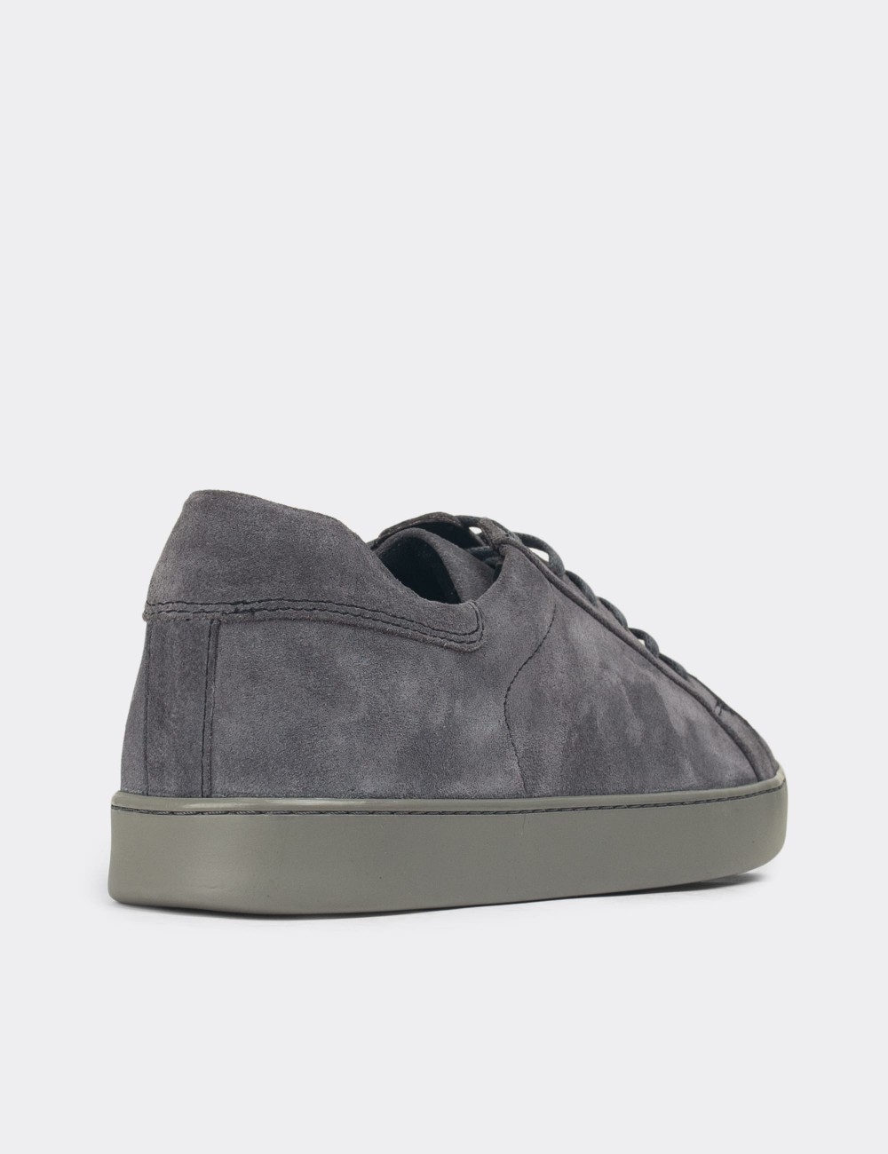 Gray Suede Leather Sneakers - 01829MGRIC02