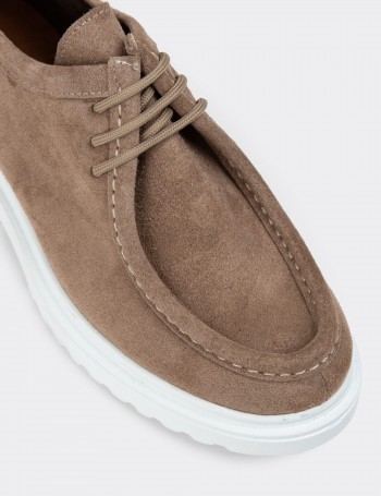 Sandstone Suede Leather Lace-up Shoes - 01935ZVZNC03