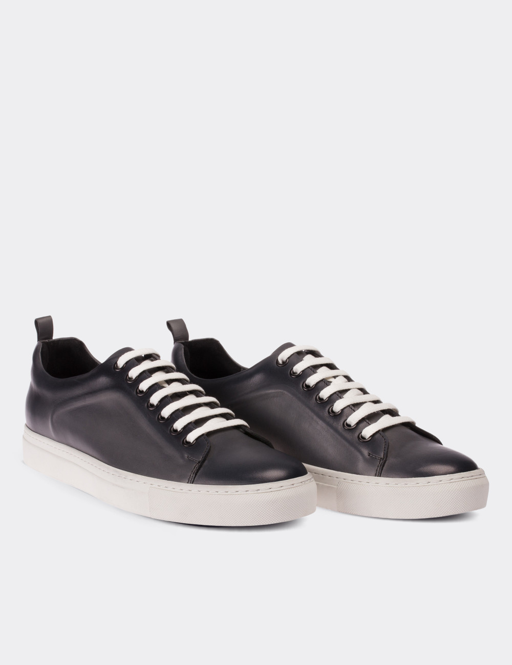 Gray Leather Sneakers 01669MGRIC01 - Deery