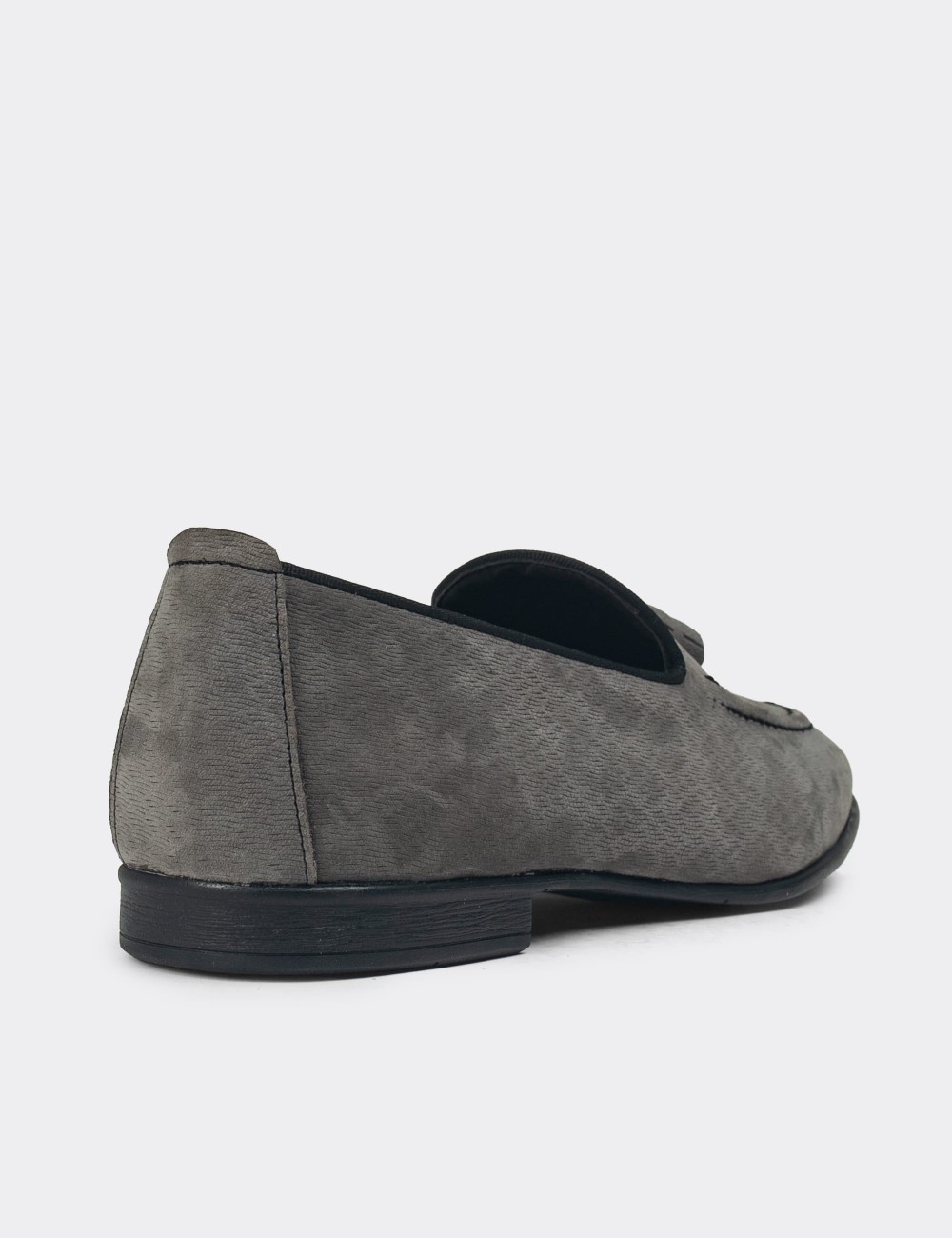 Gray Nubuck Calfskin Loafers - 01701MGRIC08
