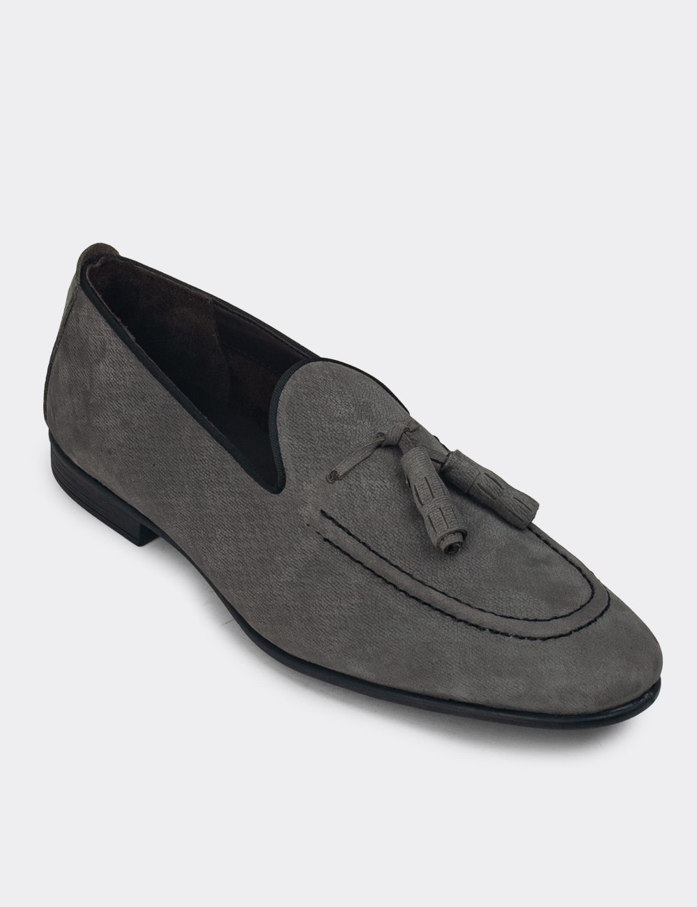 Gray Nubuck Calfskin Loafers - 01701MGRIC08
