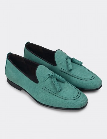Green Leather Loafers - 01701MYSLC01
