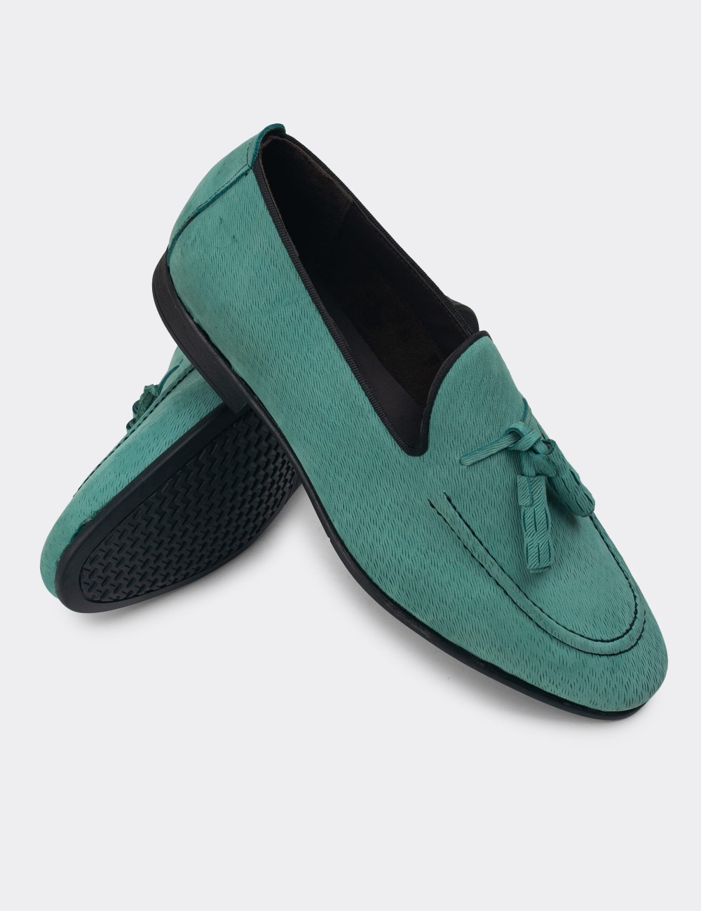 Green Leather Loafers - 01701MYSLC01