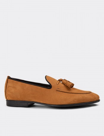 Tan Suede Leather Loafers - 01701MTRNC01