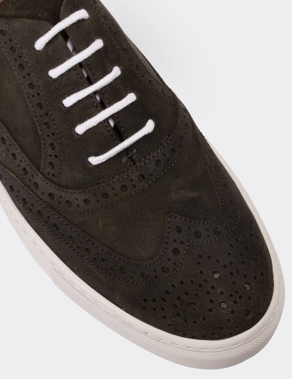 Green Nubuck Leather Sneakers - 01637MYSLC02