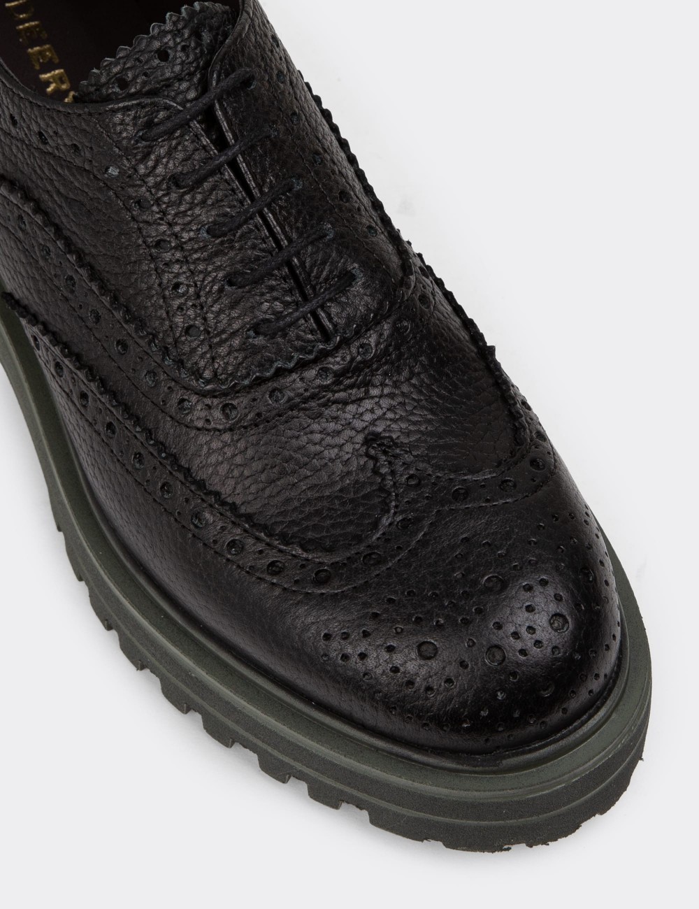 Black Leather Oxford Shoes - 01418ZSYHE09