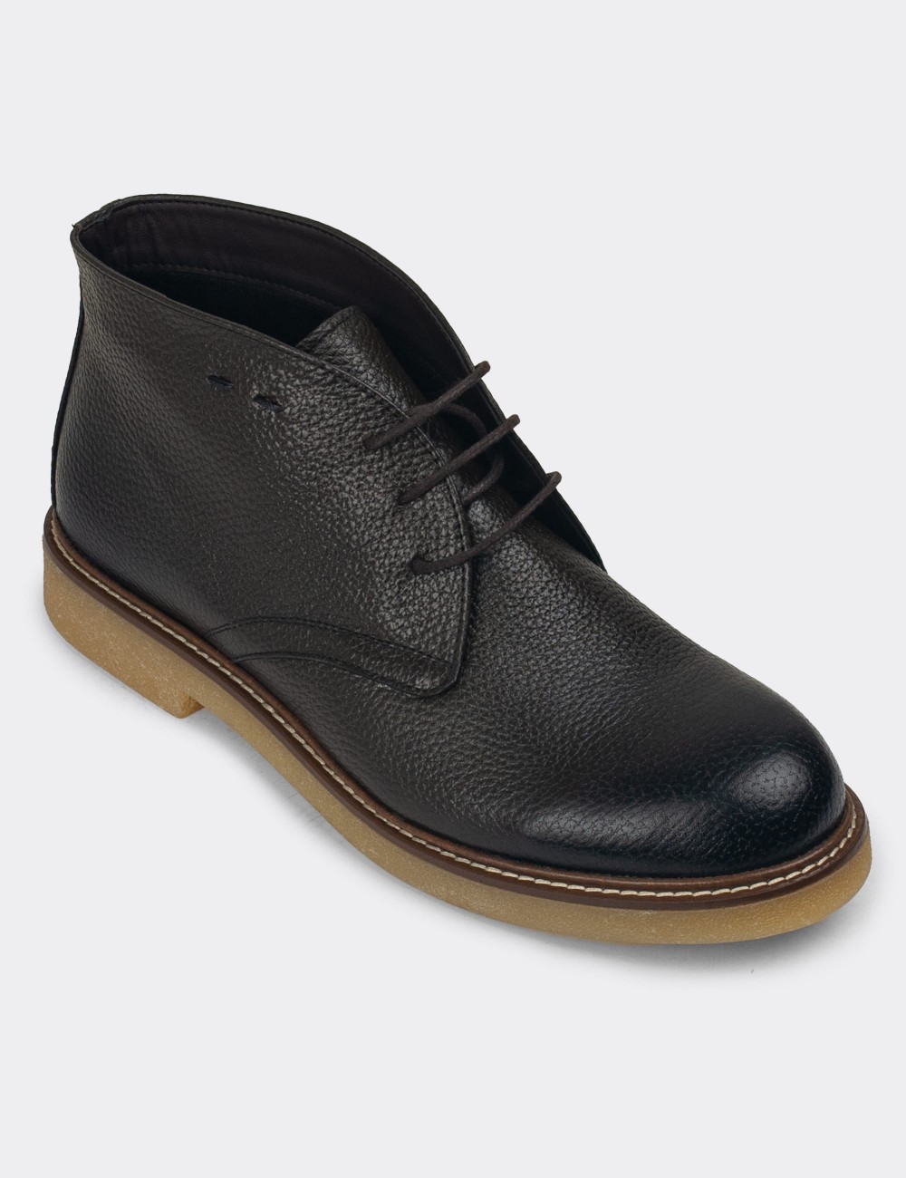 Green Leather Desert Boots - 01295MYSLC03