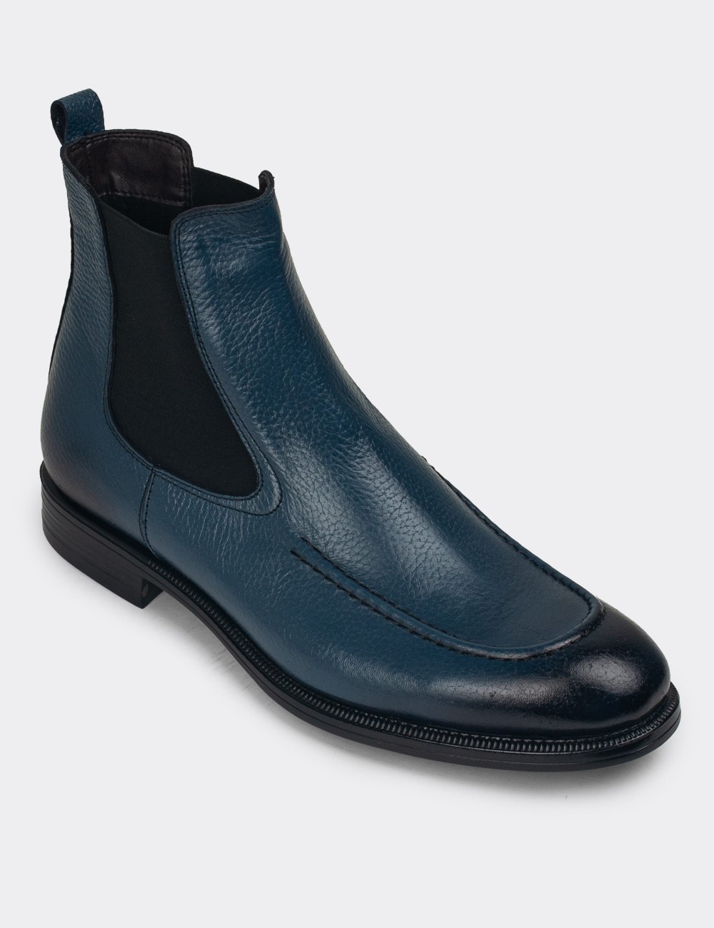 Blue Leather Chelsea Boots - 01953MMVIC01