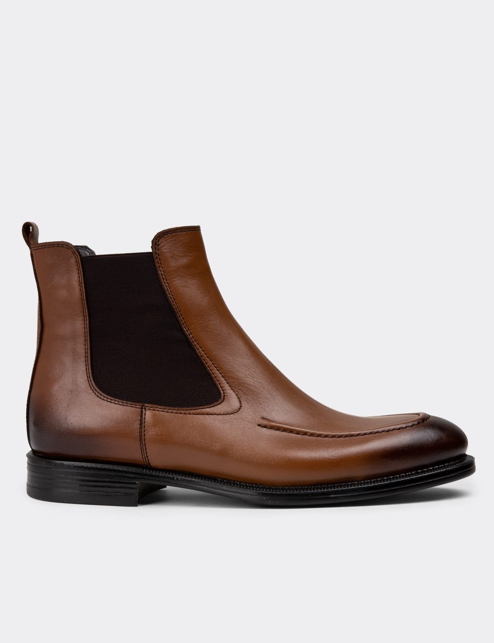 Tan Leather Chelsea Boots - 01953MTBAC01