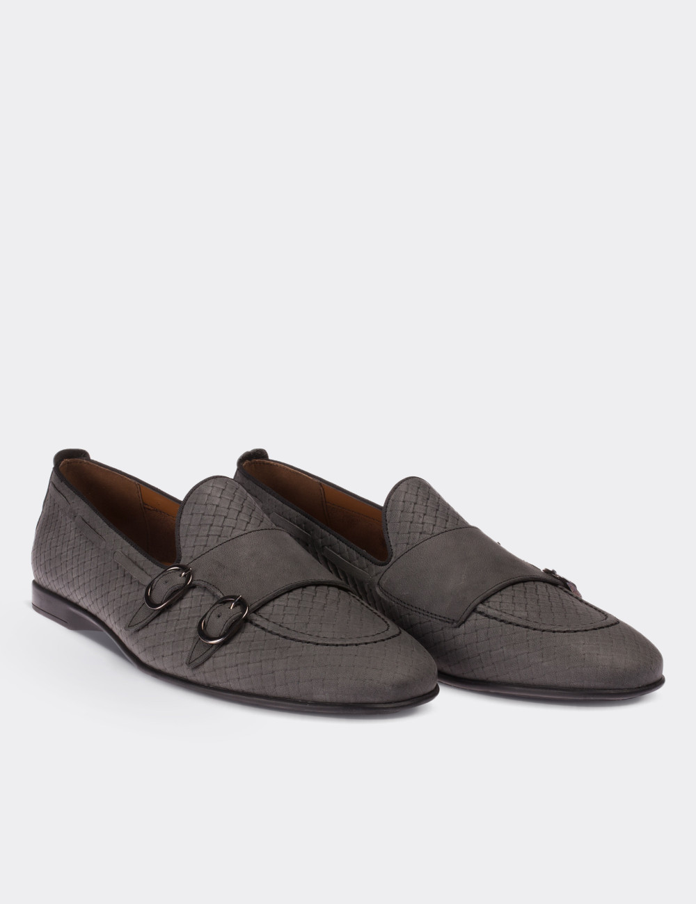 Gray Nubuck Leather Loafers - 01645MGRIC01