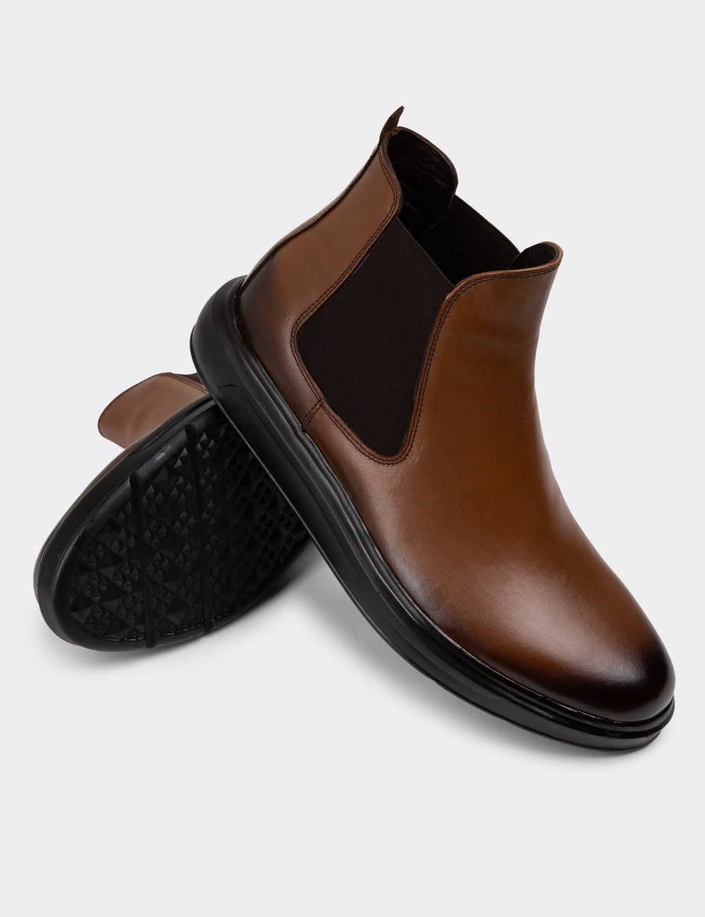 Tan Leather Chelsea Boots - 01620MTBAP02