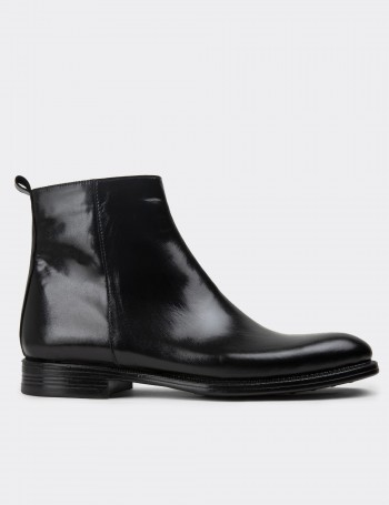 Black Leather Boots - 01921MSYHC04