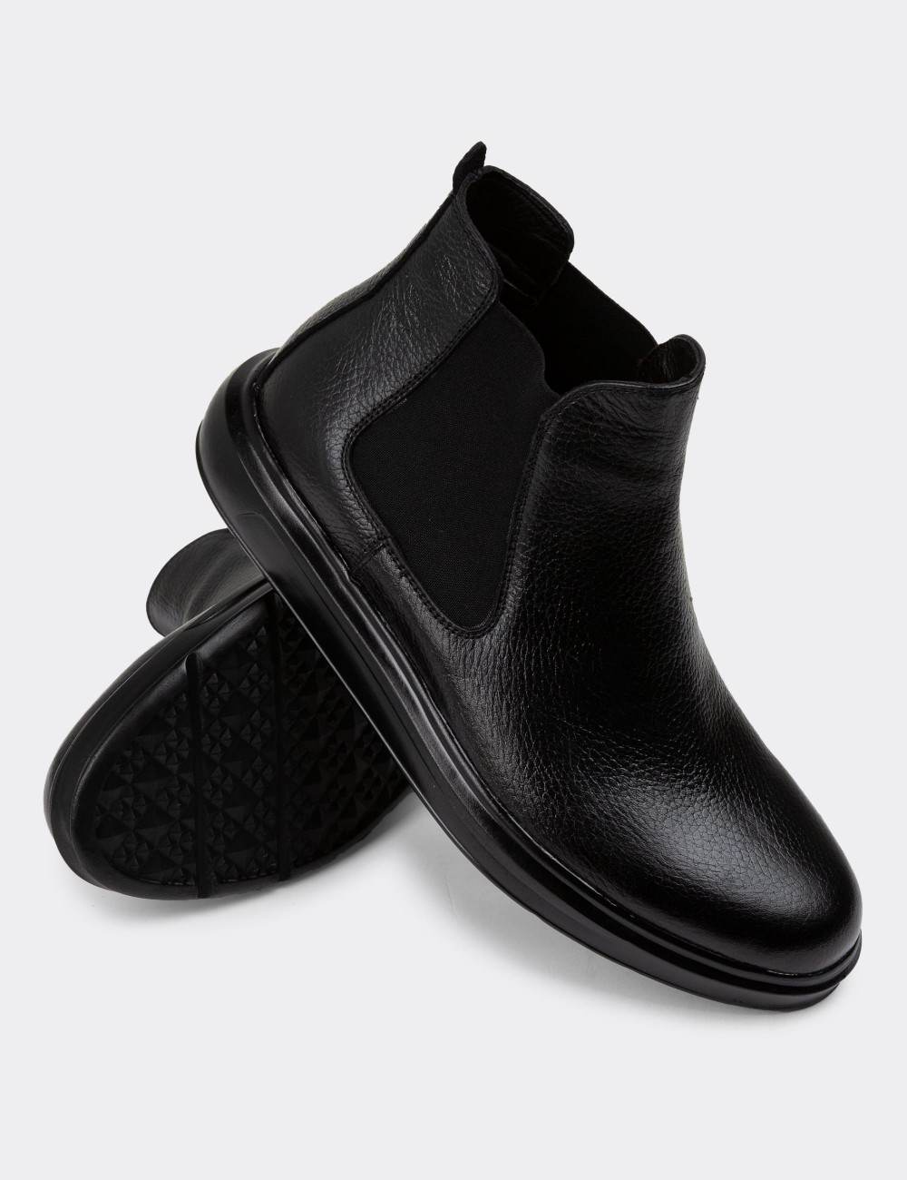 Black Leather Chelsea Boots - 01620MSYHP06