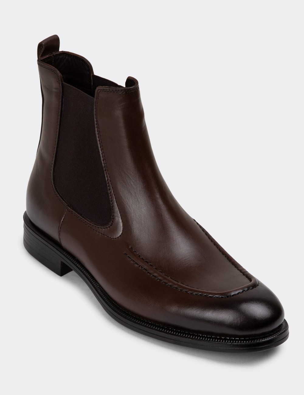 Brown Leather Chelsea Boots - 01953MKHVC01