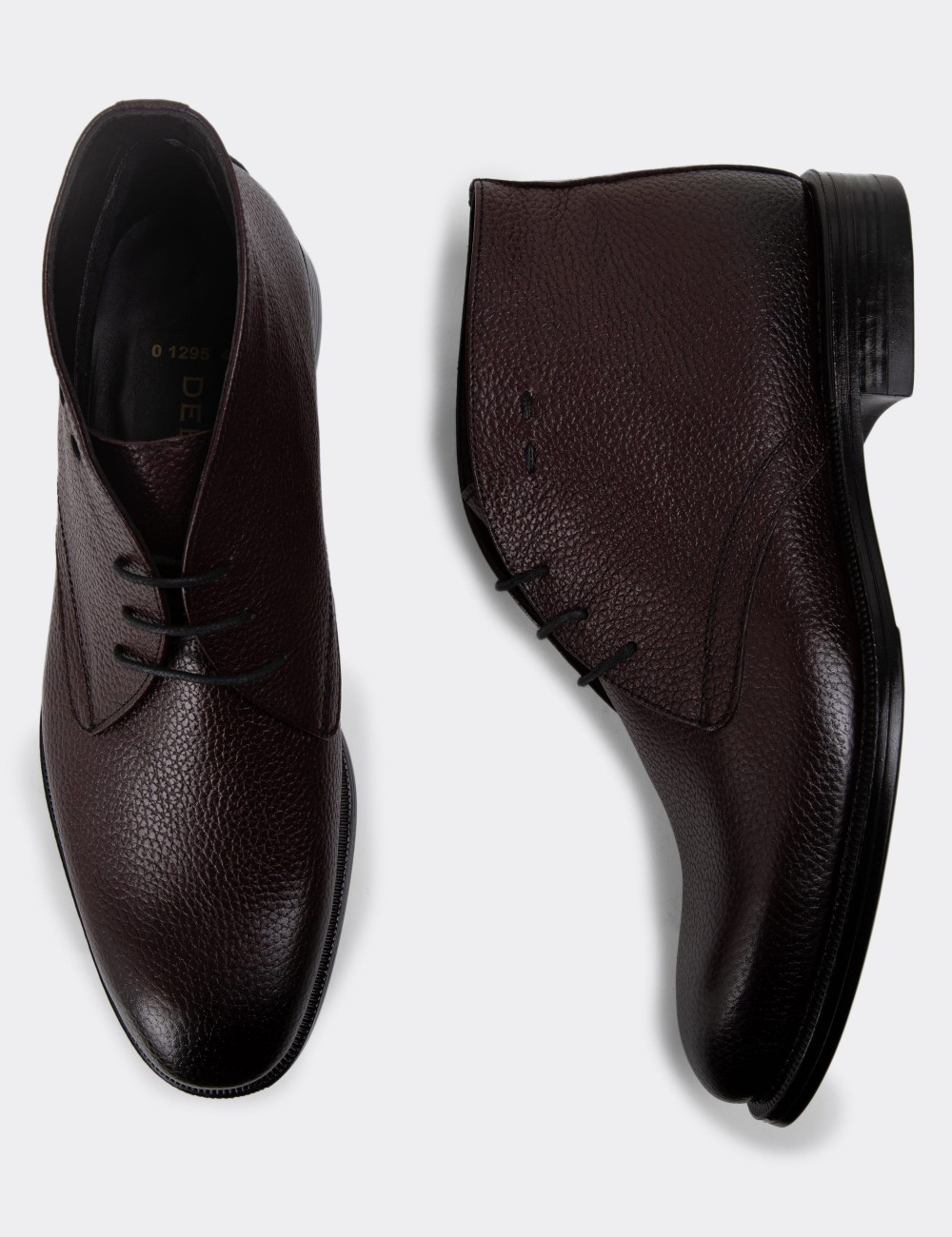Burgundy Leather Desert Boots - 01295MBRDC04