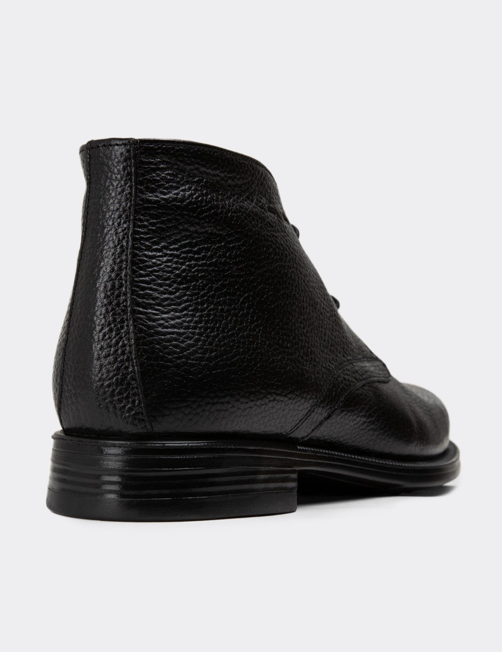 Black Leather Desert Boots - 01295MSYHC14