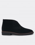 Black Suede Leather Desert Boots