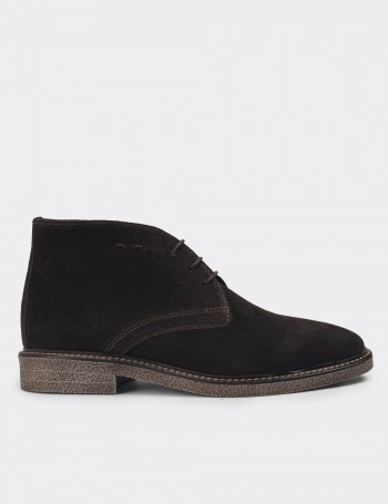 Brown Suede Leather Desert Boots - 01967ZKHVC01
