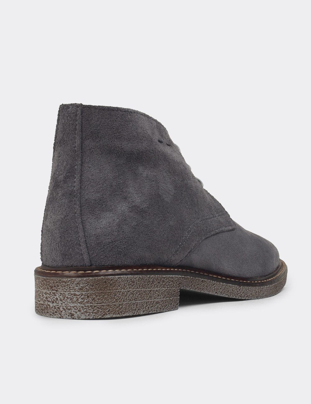 Gray Suede Leather Desert Boots - 01967ZGRIC01