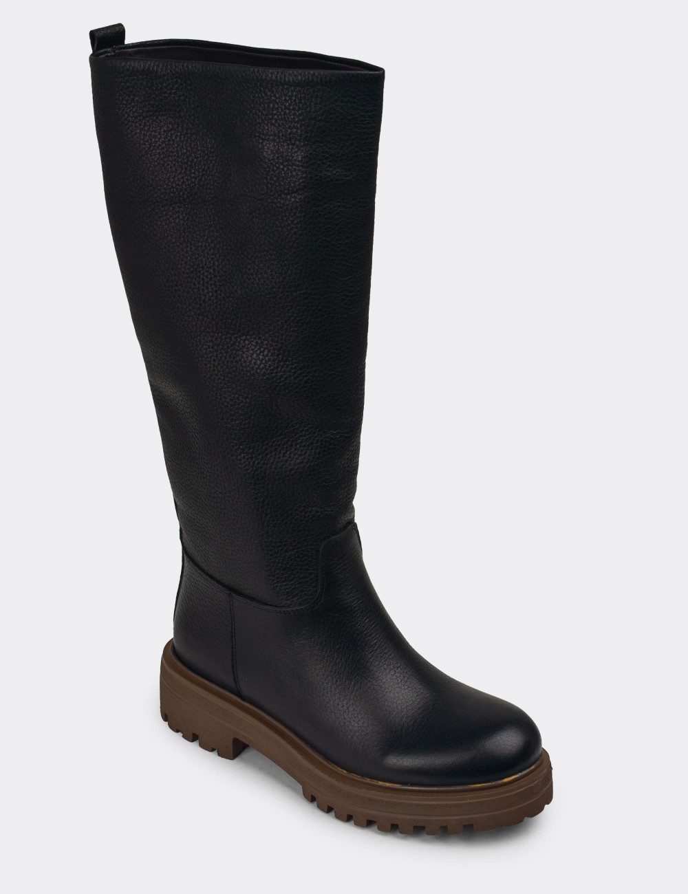 Black Leather Boots - E1071ZSYHE04