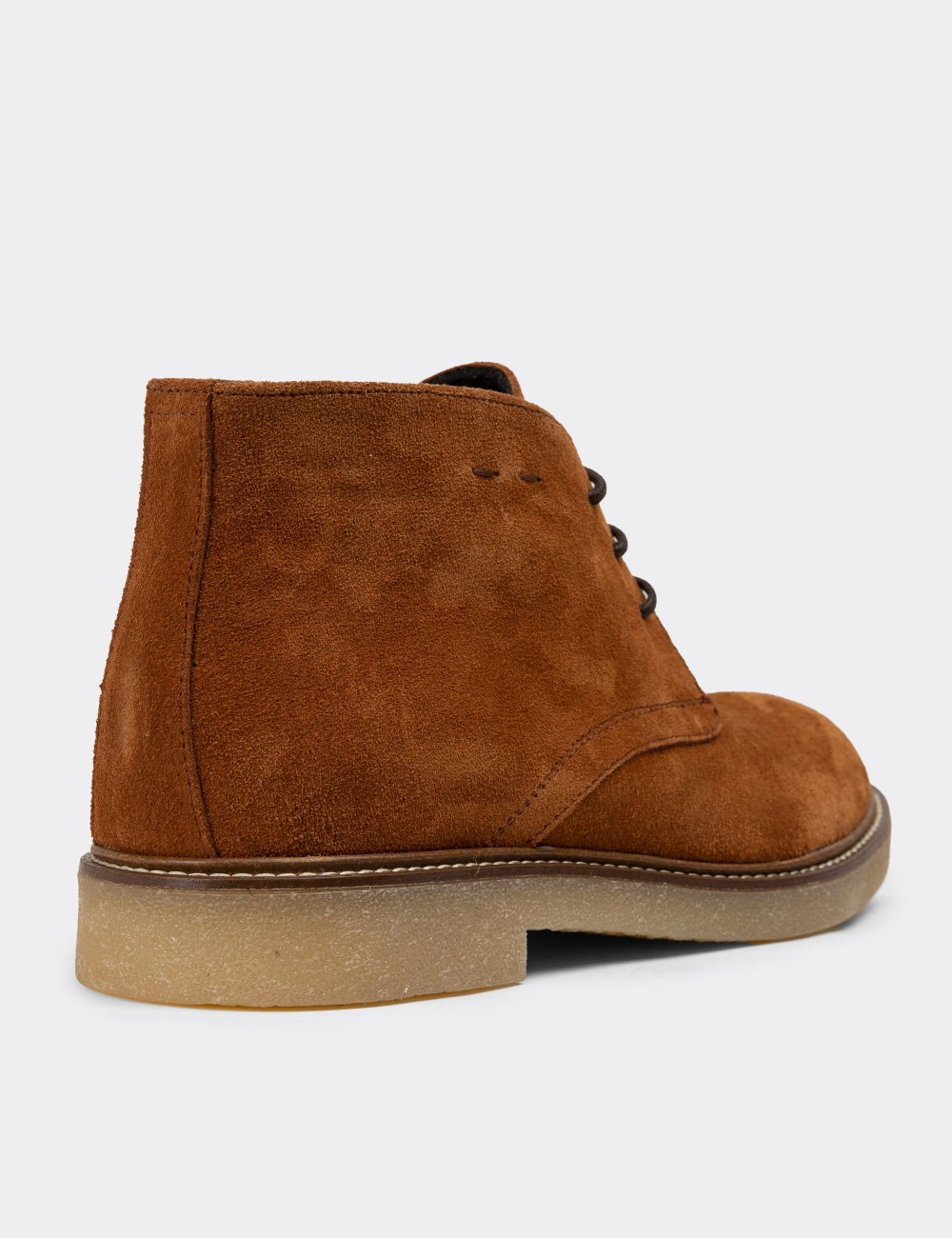 Brown Suede Leather Desert Boots - 01295MTRNC01