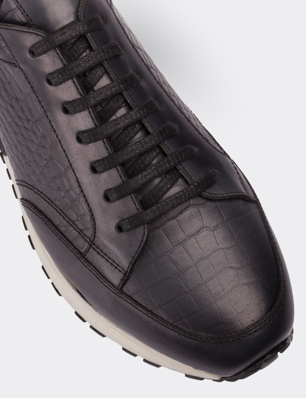 Gray  Leather Lace-up Shoes - 01632MGRIT01