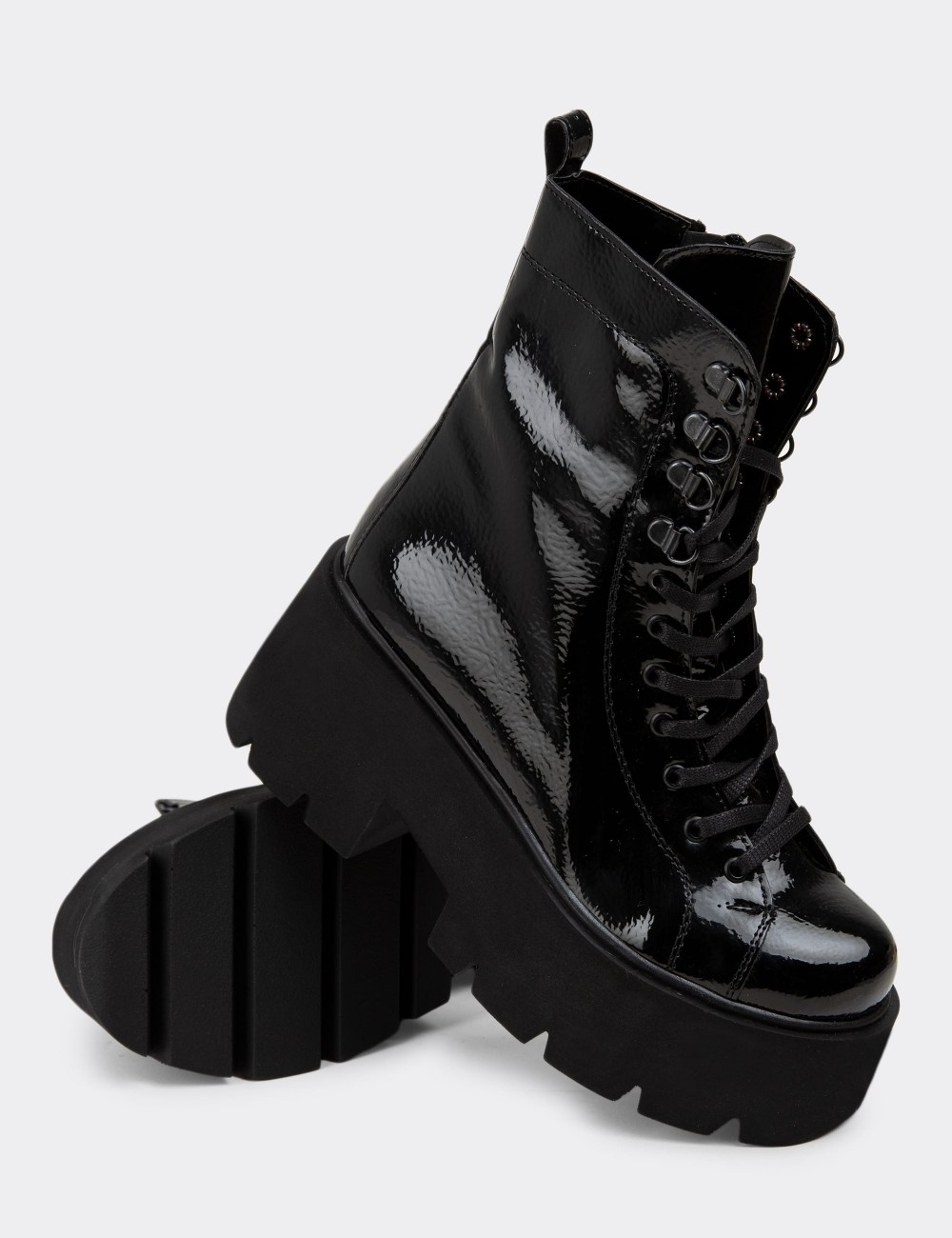 Black Patent Boots - K1605ZSYHE01