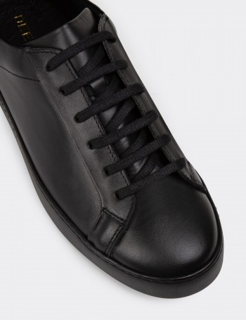 Black Leather Sneakers - 01955MSYHC01