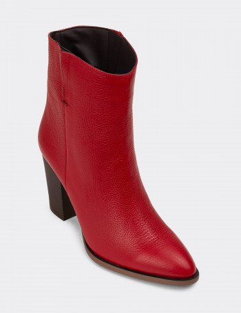 Red Leather Boots - E4452ZKRMC01