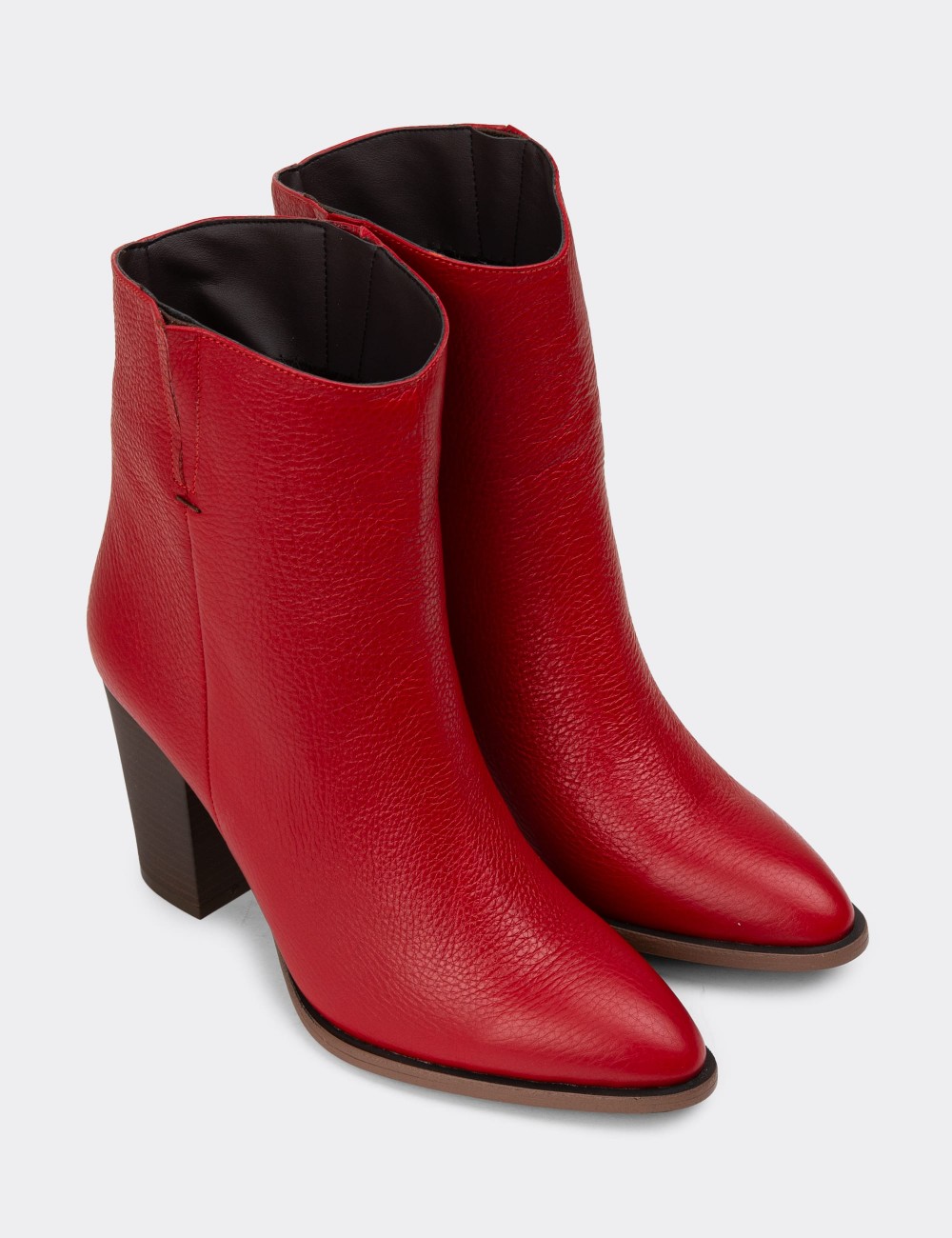 Red Leather Boots - E4452ZKRMC01