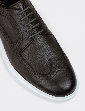 Green Leather Lace-up Shoes - 01293MHAKP01