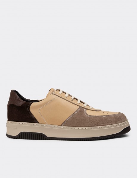 Sandstone Leather Sneakers