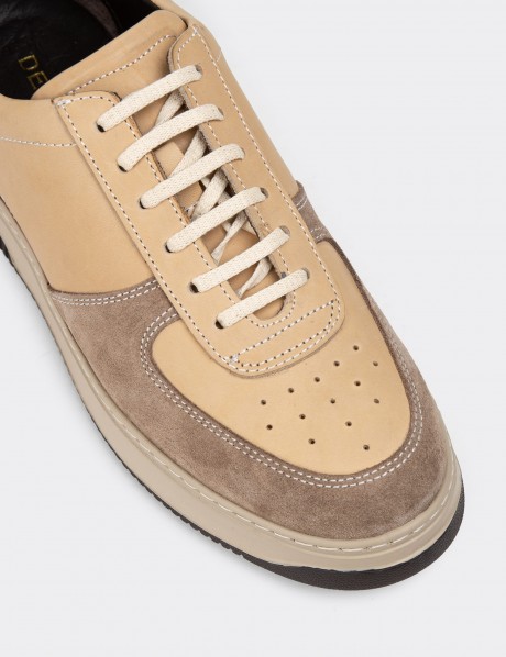 Sandstone Leather Sneakers