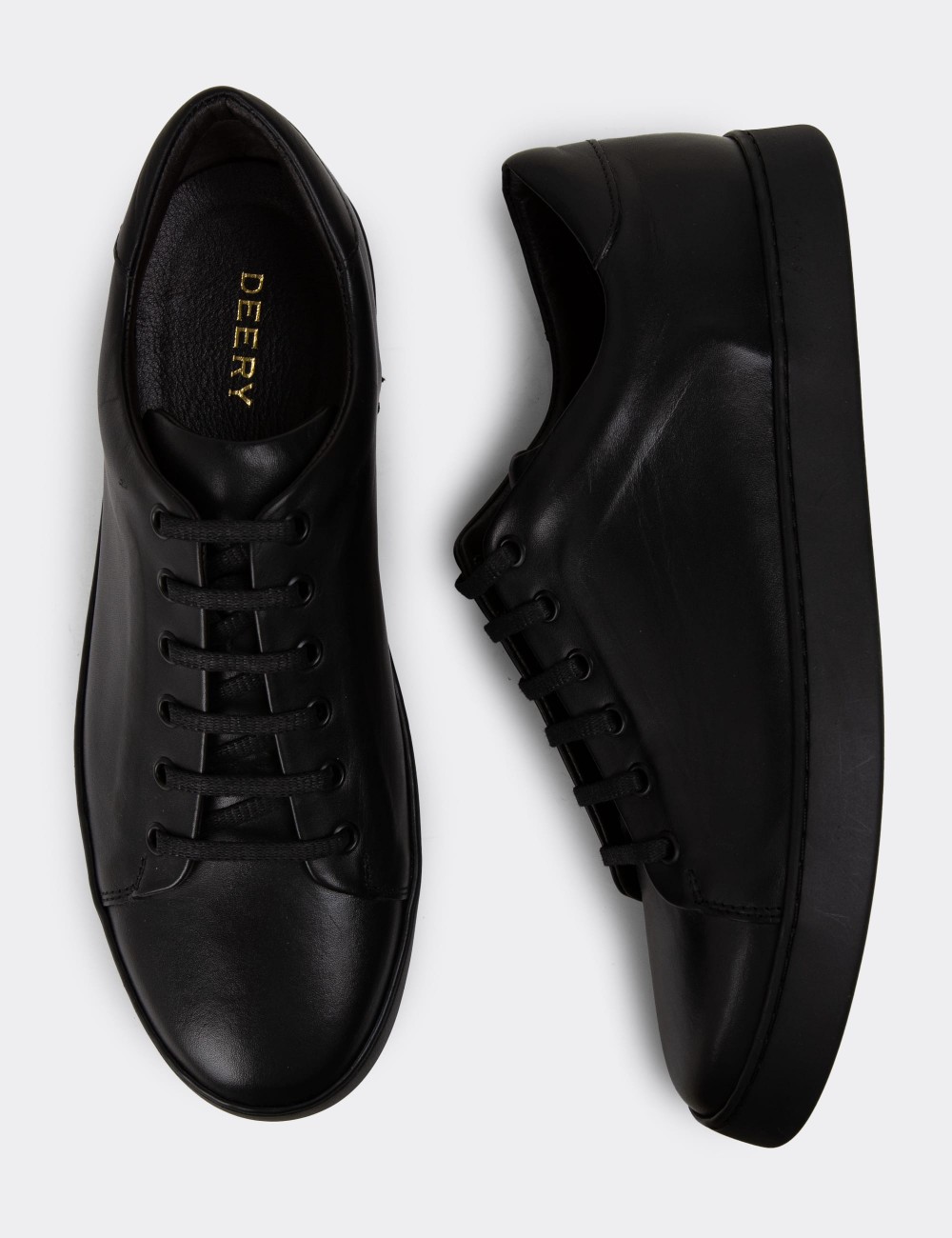 Black Leather Sneakers - 01956MSYHC01