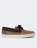 Sandstone Suede Leather Lace-up Shoes