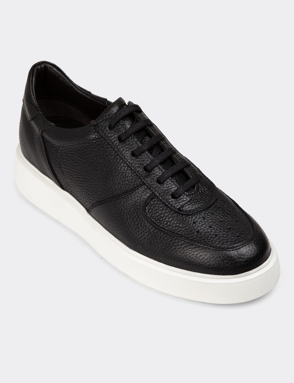 Black Leather Sneakers - 01965MSYHE01