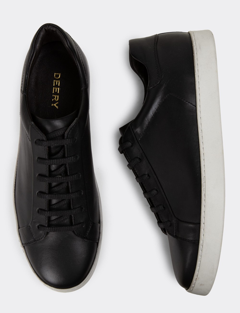 Black Leather Sneakers - 01955MSYHC02