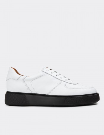 White Leather Sneakers - 01965MBYZE01