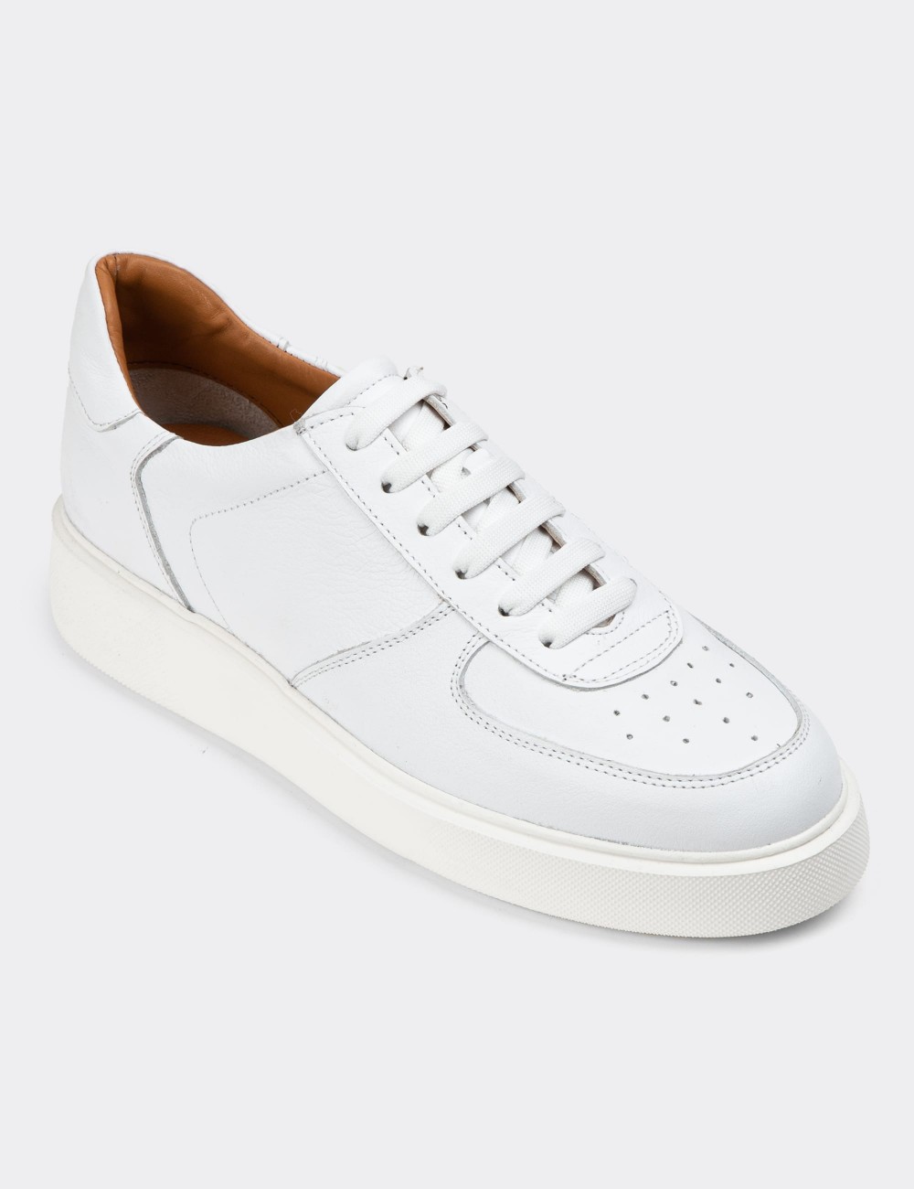 White Leather Sneakers - 01965MBYZE02