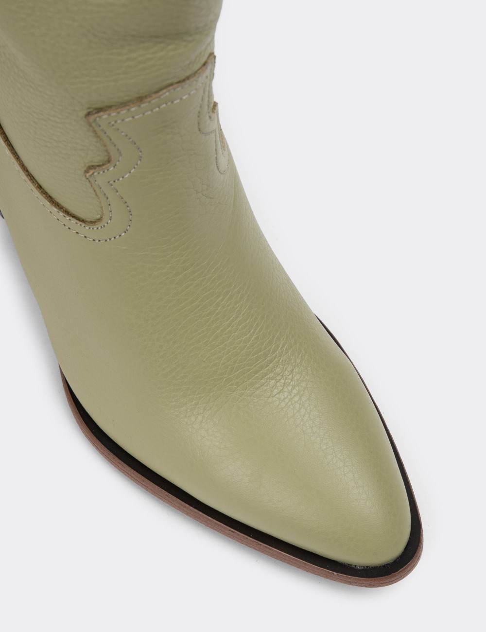 Green Leather Boots - 01976ZYSLC01