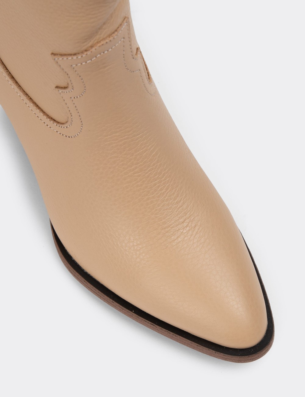 Sandstone Leather Boots - 01976ZVZNC01