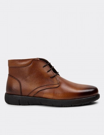 Tan Leather Boots - 01970MTBAC01