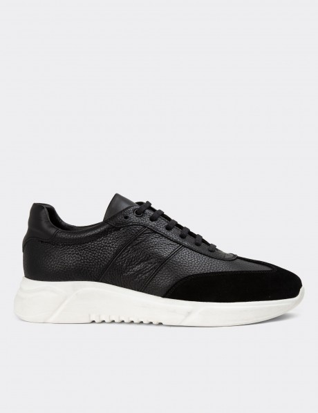 Black Leather Sneakers