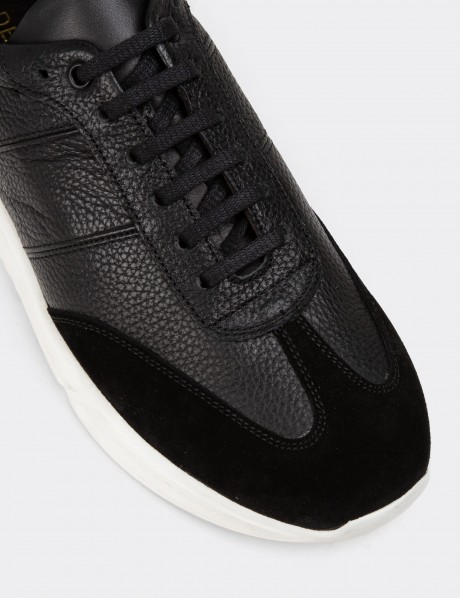 Black Leather Sneakers