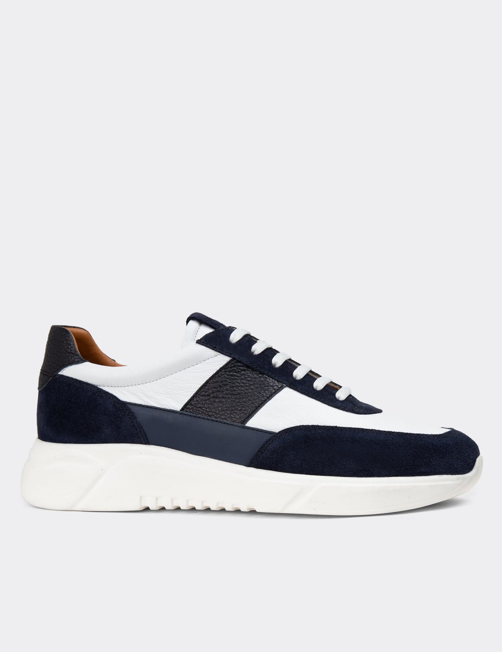 Navy Suede Leather Sneakers - 01963MLCVE01