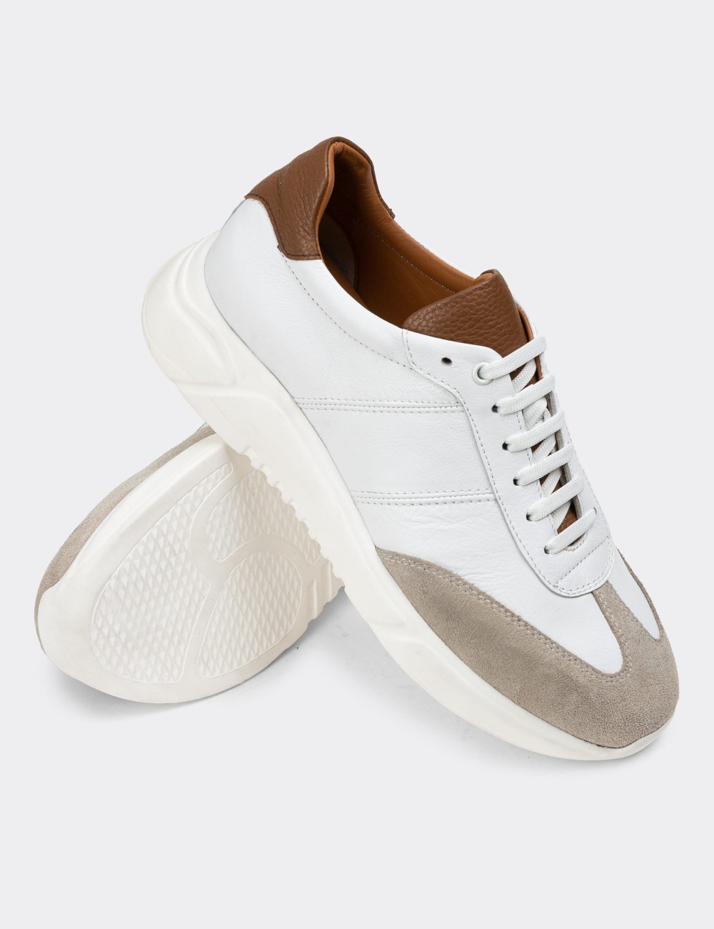 White Leather Sneakers - 01961MBYZP01