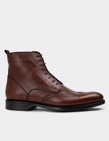 Copper Leather Boots - 01973MBKRC01