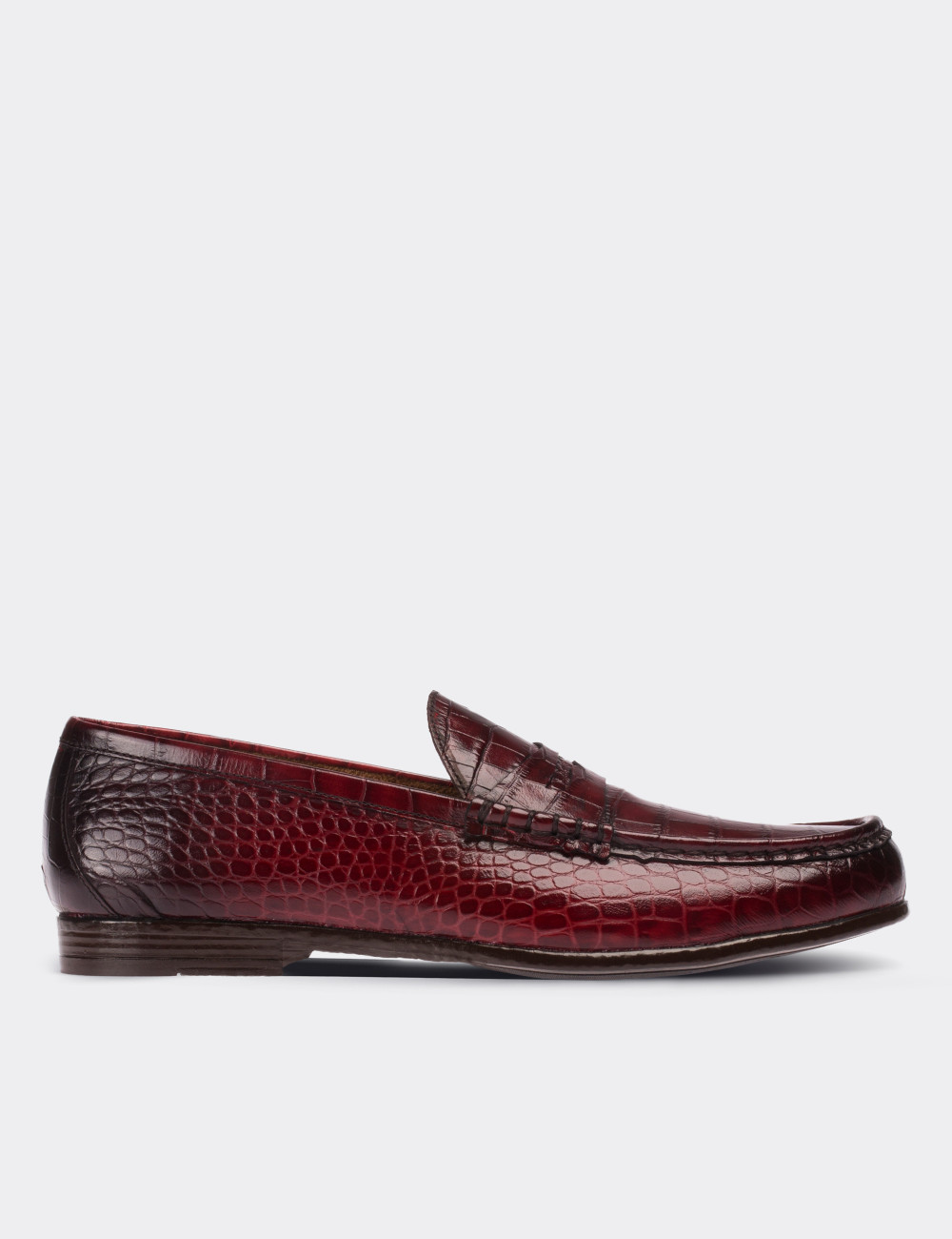 Burgundy  Leather Loafers - 01648MBRDC02