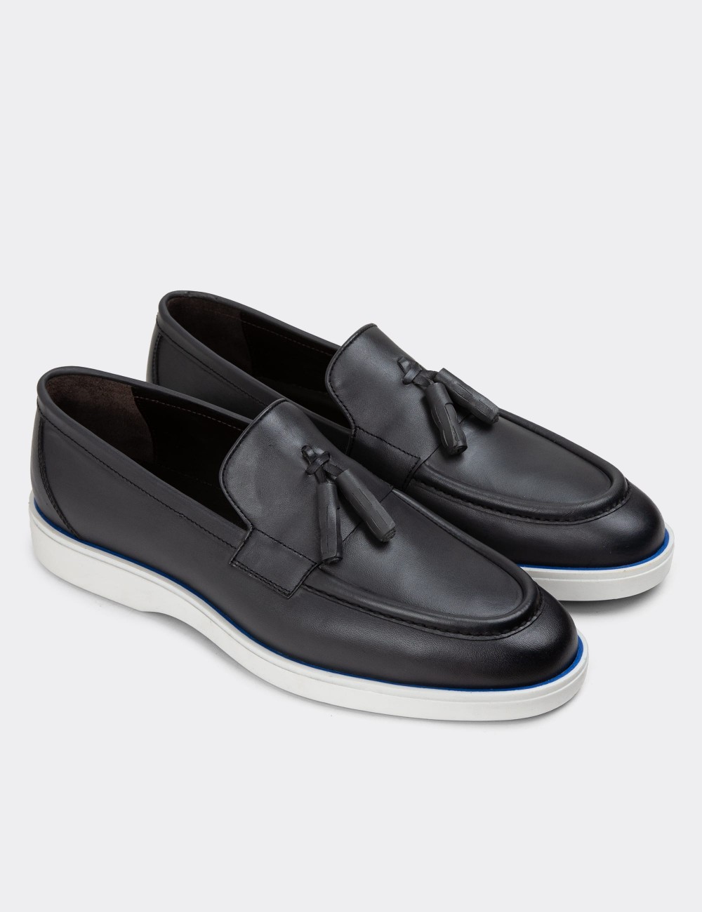 Gray Leather Loafers - 01958MGRIC01