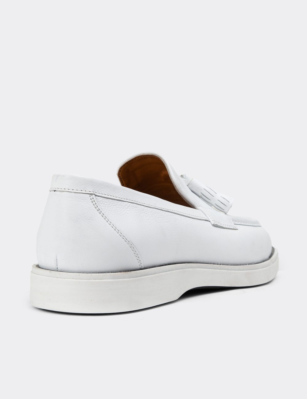 White Leather Loafers - 01958MBYZC01